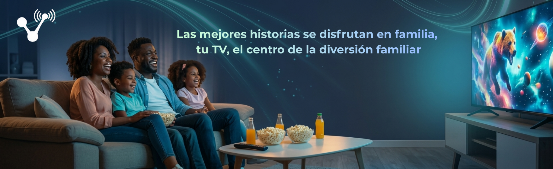Banner promoción televisión por streaming con Velonet
